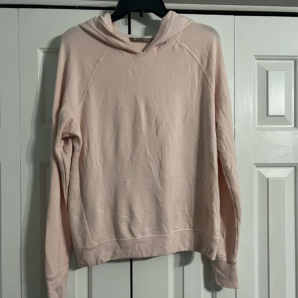 Athleta Criss Cross Back Hoodie Size Medium Light Pink